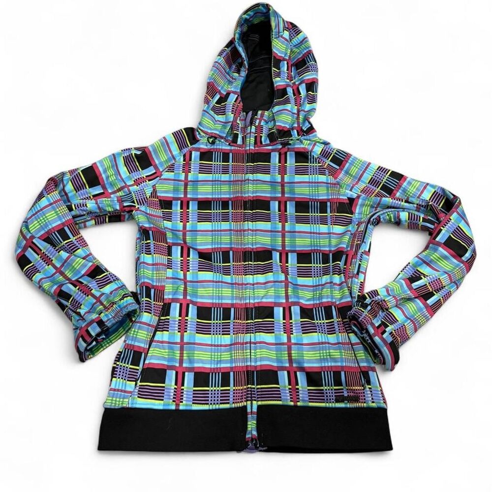 Retro Vintage 2000’s Aperture multicoloured zip up ski jacket